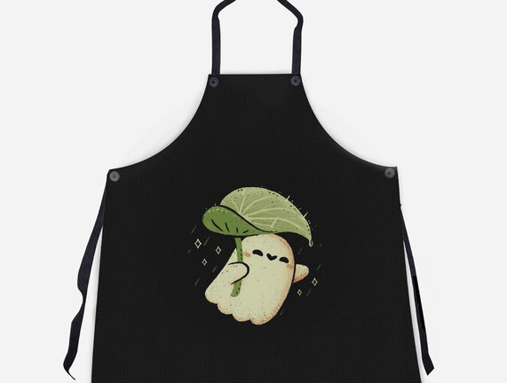 Cute Ghost With Leaf Umbrella