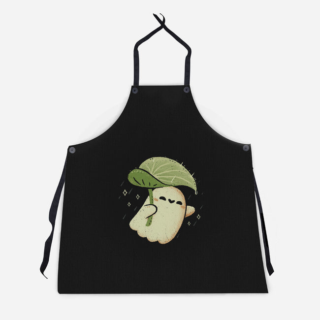 Cute Ghost With Leaf Umbrella-Unisex-Kitchen-Apron-xMorfina