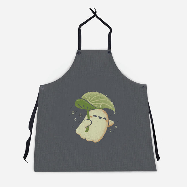 Cute Ghost With Leaf Umbrella-Unisex-Kitchen-Apron-xMorfina