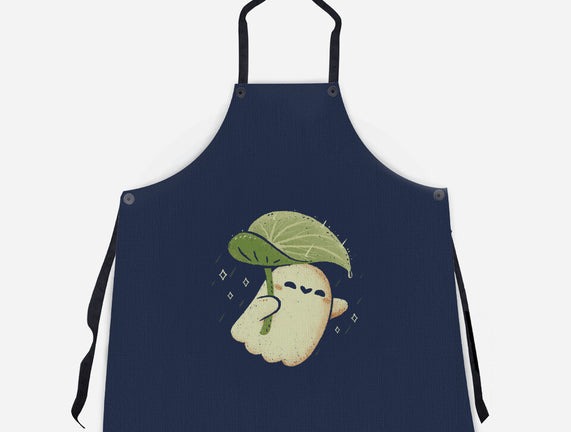 Cute Ghost With Leaf Umbrella