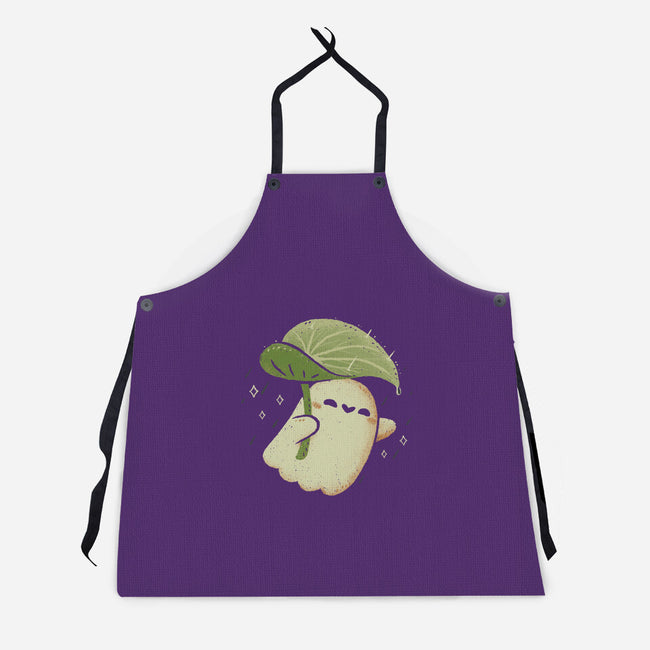 Cute Ghost With Leaf Umbrella-Unisex-Kitchen-Apron-xMorfina