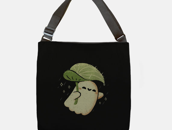Cute Ghost With Leaf Umbrella