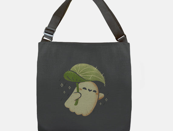 Cute Ghost With Leaf Umbrella