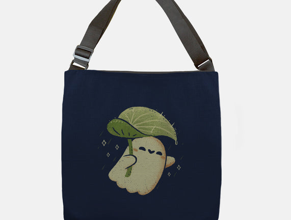 Cute Ghost With Leaf Umbrella