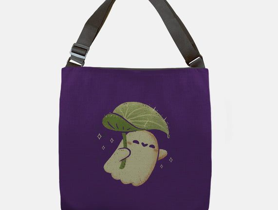Cute Ghost With Leaf Umbrella