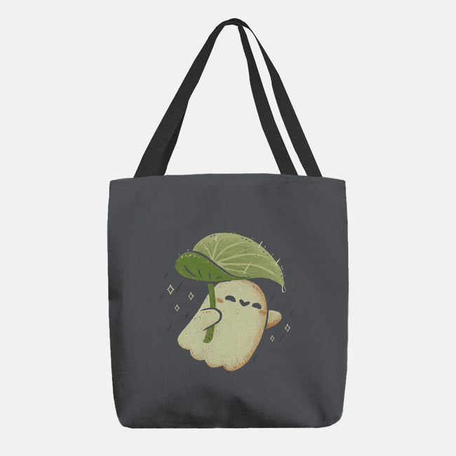 Cute Ghost With Leaf Umbrella-None-Basic Tote-Bag-xMorfina