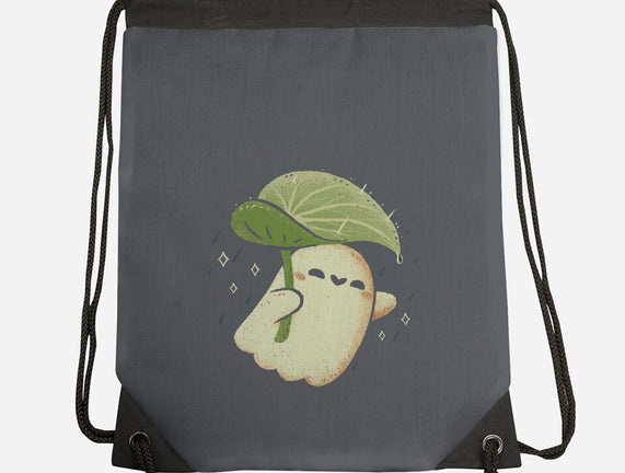 Cute Ghost With Leaf Umbrella