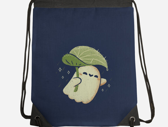 Cute Ghost With Leaf Umbrella