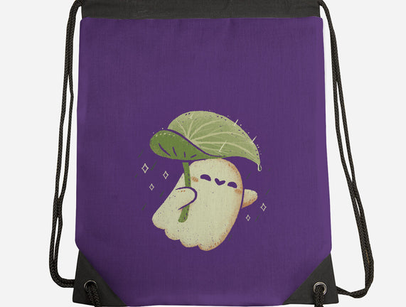 Cute Ghost With Leaf Umbrella