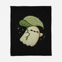 Cute Ghost With Leaf Umbrella-None-Fleece-Blanket-xMorfina