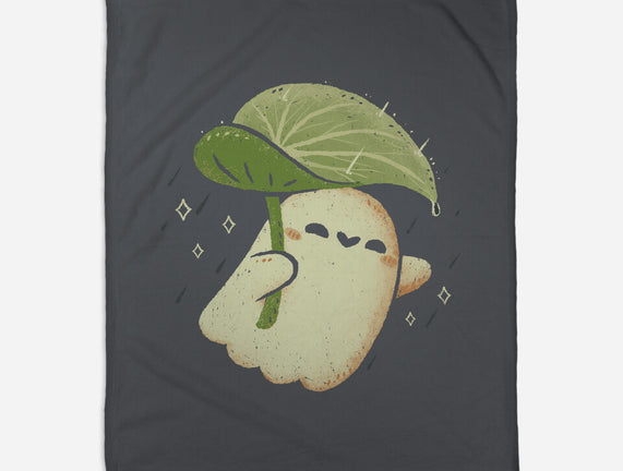 Cute Ghost With Leaf Umbrella