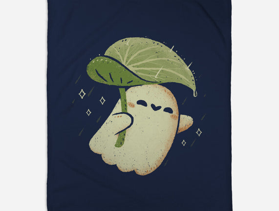 Cute Ghost With Leaf Umbrella