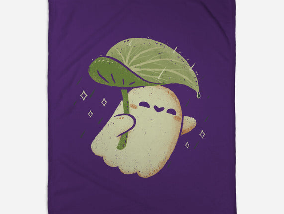 Cute Ghost With Leaf Umbrella