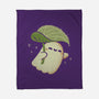 Cute Ghost With Leaf Umbrella-None-Fleece-Blanket-xMorfina
