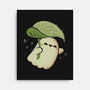 Cute Ghost With Leaf Umbrella-None-Stretched-Canvas-xMorfina