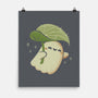 Cute Ghost With Leaf Umbrella-None-Matte-Poster-xMorfina