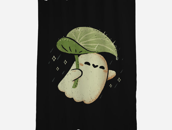 Cute Ghost With Leaf Umbrella