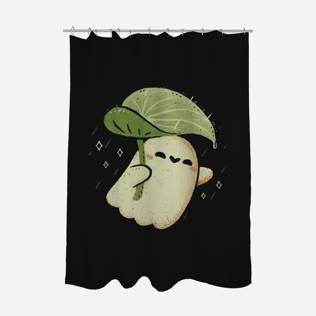 Cute Ghost With Leaf Umbrella-None-Polyester-Shower Curtain-xMorfina