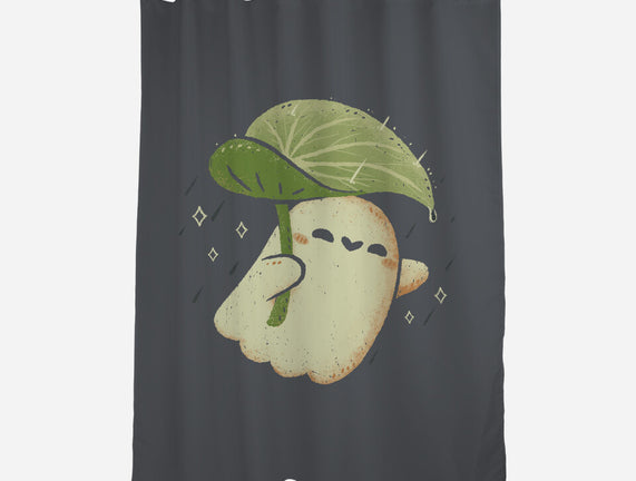 Cute Ghost With Leaf Umbrella