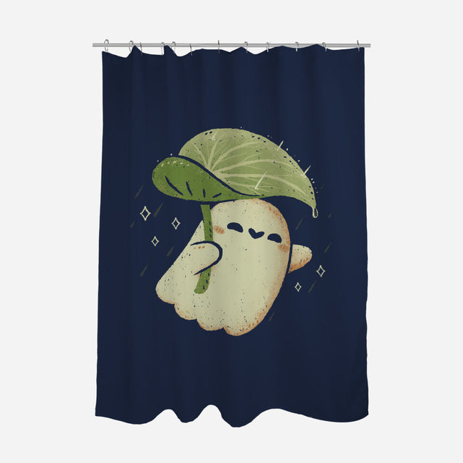 Cute Ghost With Leaf Umbrella-None-Polyester-Shower Curtain-xMorfina