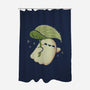 Cute Ghost With Leaf Umbrella-None-Polyester-Shower Curtain-xMorfina