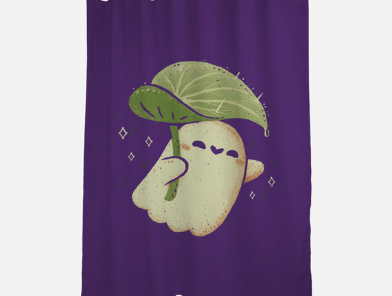 Cute Ghost With Leaf Umbrella