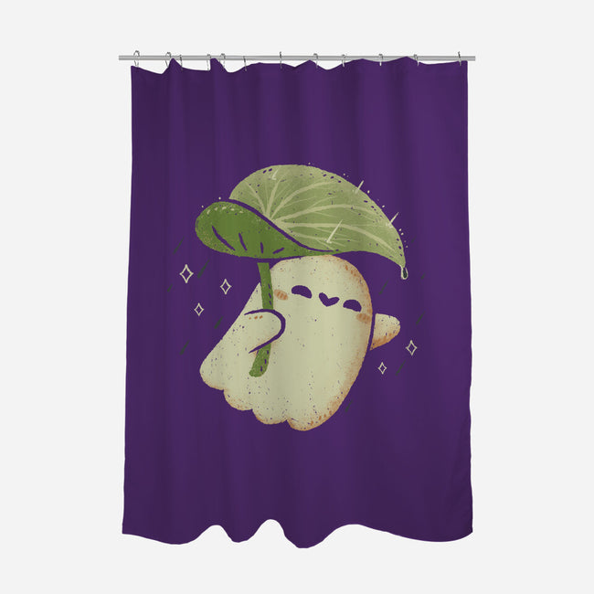 Cute Ghost With Leaf Umbrella-None-Polyester-Shower Curtain-xMorfina