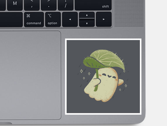 Cute Ghost With Leaf Umbrella
