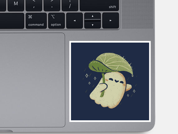 Cute Ghost With Leaf Umbrella