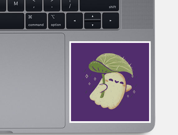 Cute Ghost With Leaf Umbrella