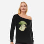 Cute Ghost With Leaf Umbrella-Womens-Off Shoulder-Sweatshirt-xMorfina