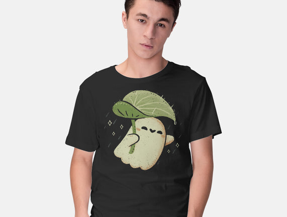 Cute Ghost With Leaf Umbrella