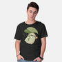 Cute Ghost With Leaf Umbrella-Mens-Basic-Tee-xMorfina