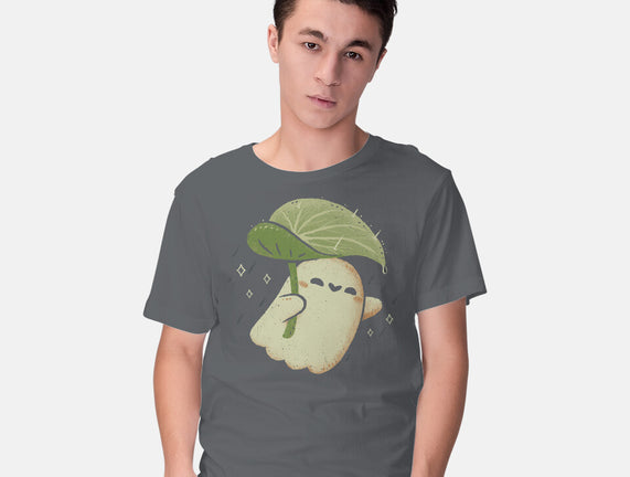 Cute Ghost With Leaf Umbrella