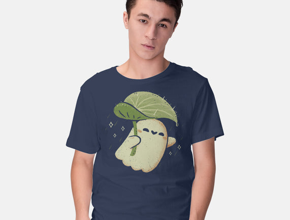Cute Ghost With Leaf Umbrella