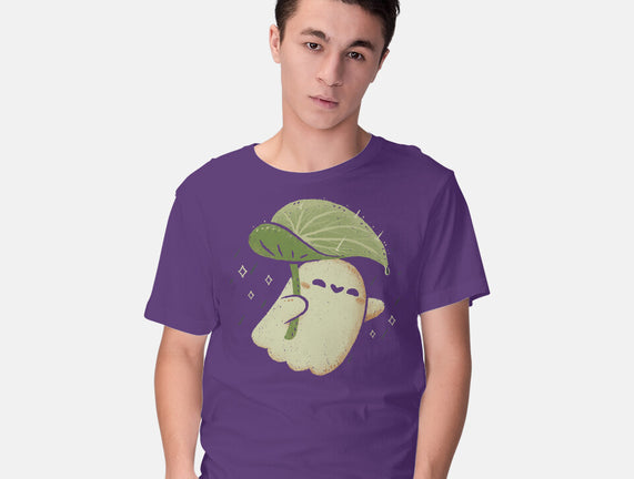 Cute Ghost With Leaf Umbrella