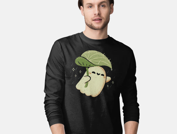 Cute Ghost With Leaf Umbrella