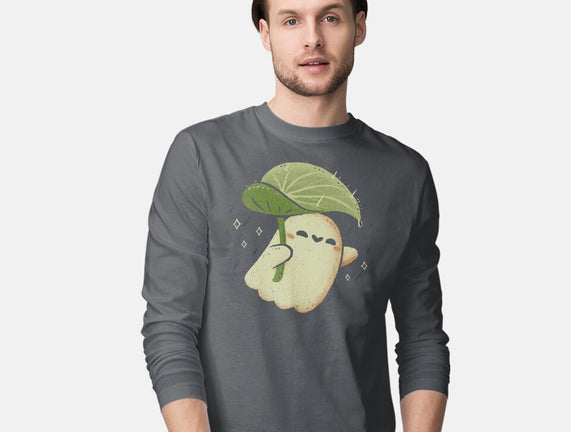 Cute Ghost With Leaf Umbrella
