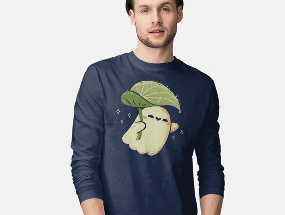 Cute Ghost With Leaf Umbrella