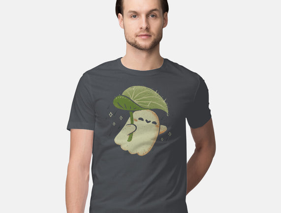 Cute Ghost With Leaf Umbrella