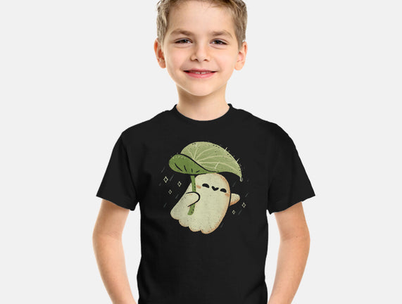 Cute Ghost With Leaf Umbrella