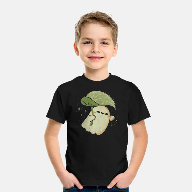 Cute Ghost With Leaf Umbrella-Youth-Basic-Tee-xMorfina