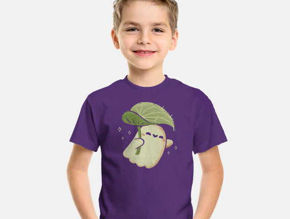 Cute Ghost With Leaf Umbrella