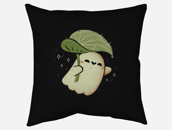 Cute Ghost With Leaf Umbrella