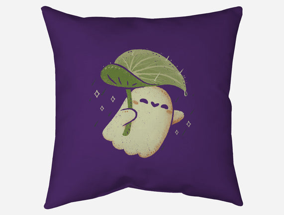 Cute Ghost With Leaf Umbrella