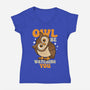 Owl Be Watching You-Womens-V-Neck-Tee-Boggs Nicolas