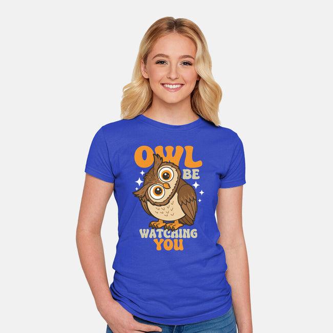Owl Be Watching You-Womens-Fitted-Tee-Boggs Nicolas