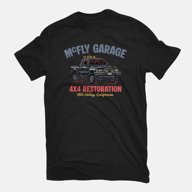 McFly Garage-Mens-Heavyweight-Tee-glitchygorilla