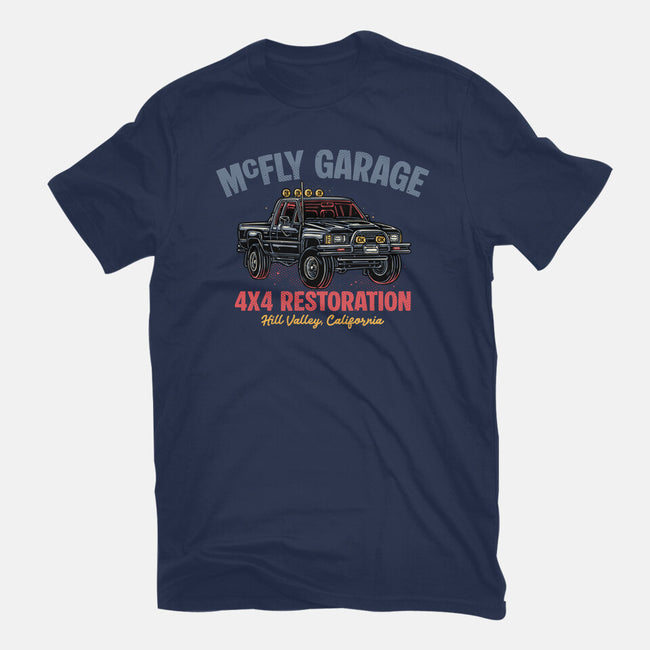 McFly Garage-Mens-Heavyweight-Tee-glitchygorilla