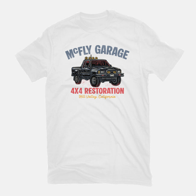 McFly Garage-Mens-Heavyweight-Tee-glitchygorilla